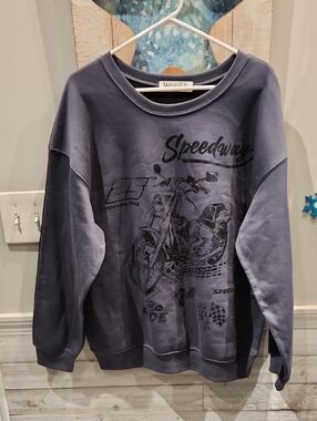 NWT Wound Up Speedway Graphic Crewneck - Slate Blue Men's Sz XL (15-17)